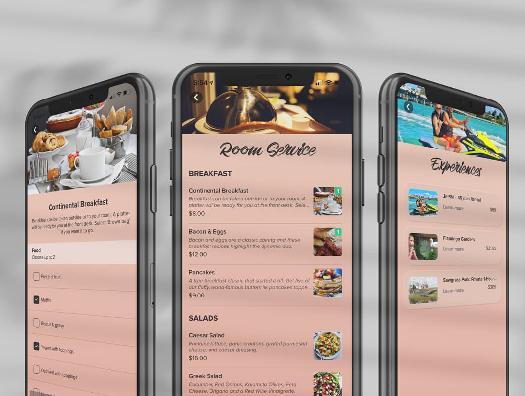 Service de chambre et commande mobile
